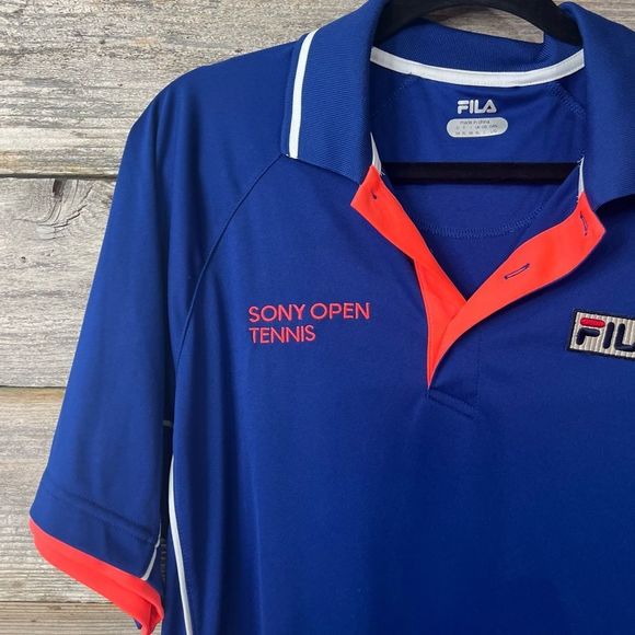 Fila Sony Miami Open Tennis Official Gear Dry Fit Style Shirt Large - Picture 2 of 4